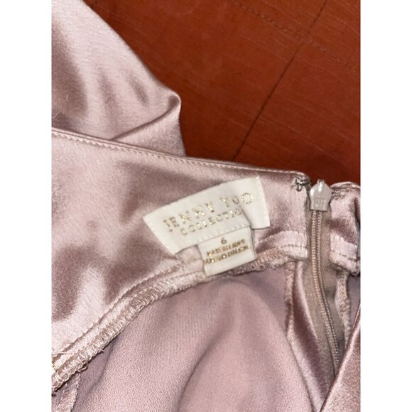 Jenny Yoo Blush Pink Satin Halter Neck Backless Women's Maxi Dress Size 6 gown - Picture 11 of 13